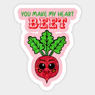 FUNNY Veggies You Make My Heart Beet Sticker